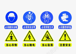 工地安全防范警告提示牌标志素材