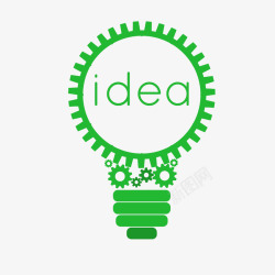 齿轮灯泡IDEA创意图素材