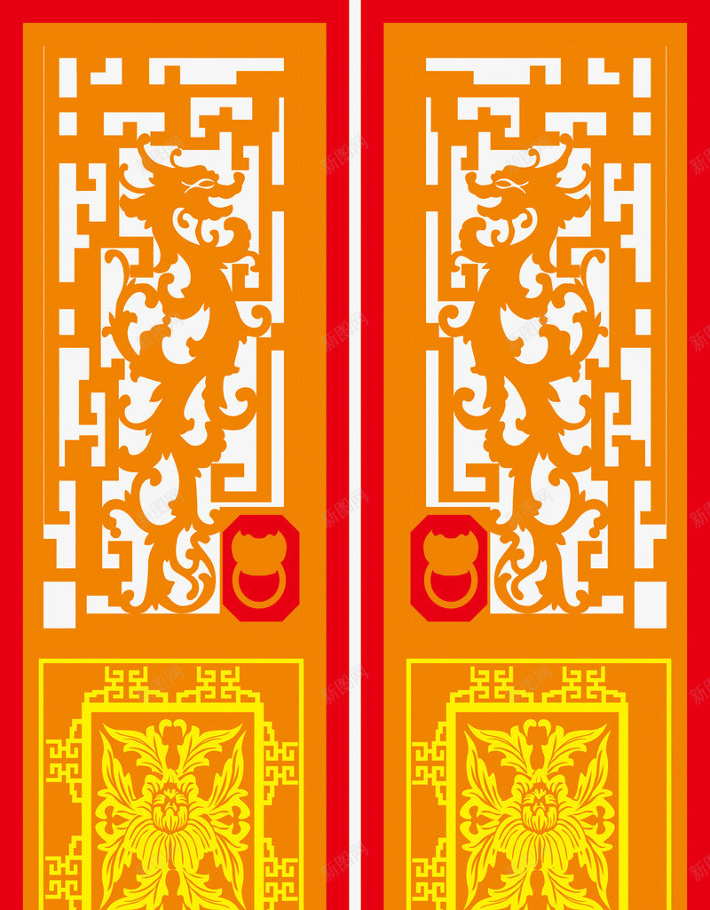 边框花纹中国风门窗png免抠素材_88icon https://88icon.com 中国风 剪影 剪纸 古典 花纹 边框 门窗