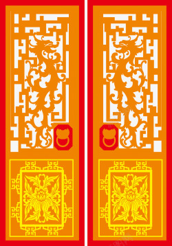 边框花纹中国风门窗素材