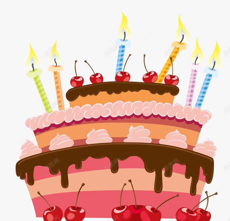 卡通生日蛋糕装饰图案png免抠素材_88icon https://88icon.com 免抠PNG 卡通 生日蛋糕 装饰图案