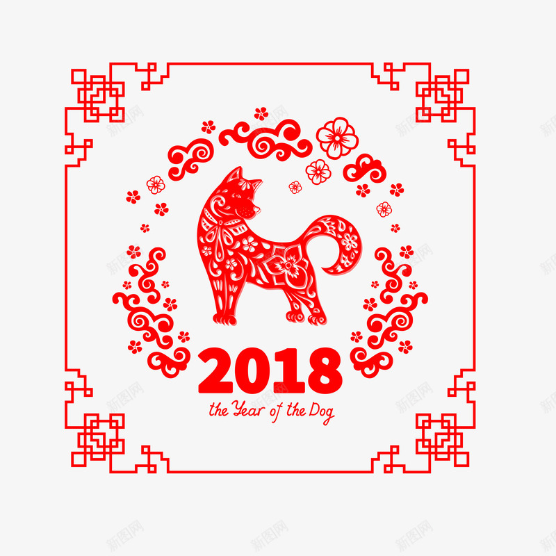 2018狗年剪纸矢量图ai免抠素材_88icon https://88icon.com 2018狗年剪纸 300像素图 AI图免抠 大图免抠 手绘 高清免抠 矢量图