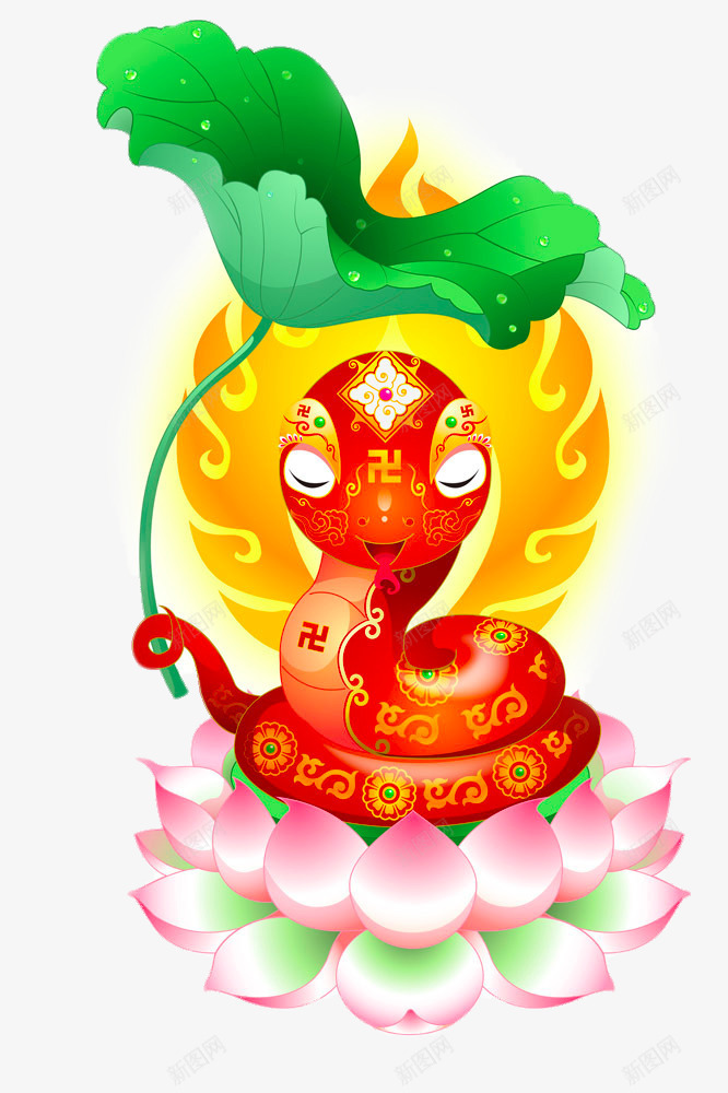 创意盘坐在莲花台上的蛇png免抠素材_88icon https://88icon.com png 产品实物 佛印 免费png元素 免费png素材 创意 图片素材 荷叶 高清