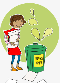 废纸可回收资源垃圾桶素材