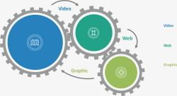齿轮图形流程图矢量图素材
