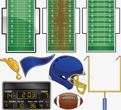一组橄榄球元素图案素材