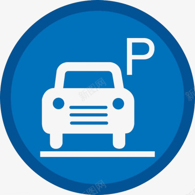 蓝色矩形蓝色图标禁止停车图标