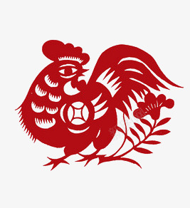 红色剪纸png免抠素材_88icon https://88icon.com 剪纸 年画 新年 红色 鸡 鸡年