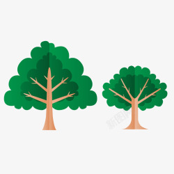 绿色环保树树木树叶水彩手绘树木矢量图高清图片