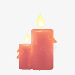 点燃的粉色蜡烛素材