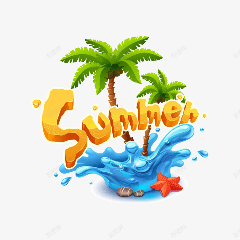 夏日卡通清凉海报创意合成英文字体png免抠素材_88icon https://88icon.com 创意 卡通 合成 夏日 字体 海报 清凉 英文