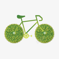 树叶拼成的环保自行车素材