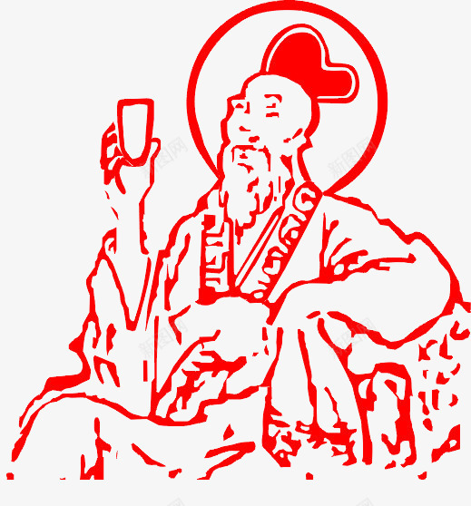 古人饮酒红色剪纸图png免抠素材_88icon https://88icon.com 剪纸 古人饮酒 红色 饮酒