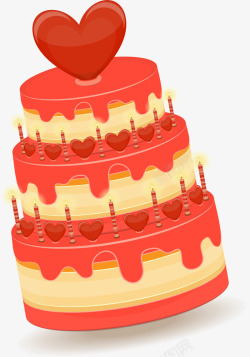 红色爱心蛋糕素材