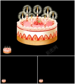 双层蛋糕动态生日蛋糕蜡烛