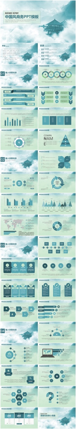 PPT研究报告蓝色简约商务汇报通用PPT