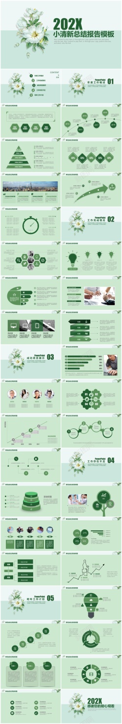 设置商务清新简约商务汇报通用PPT