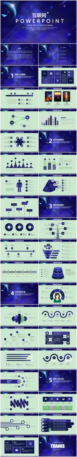 科技线条科技风格工作汇报年终总结