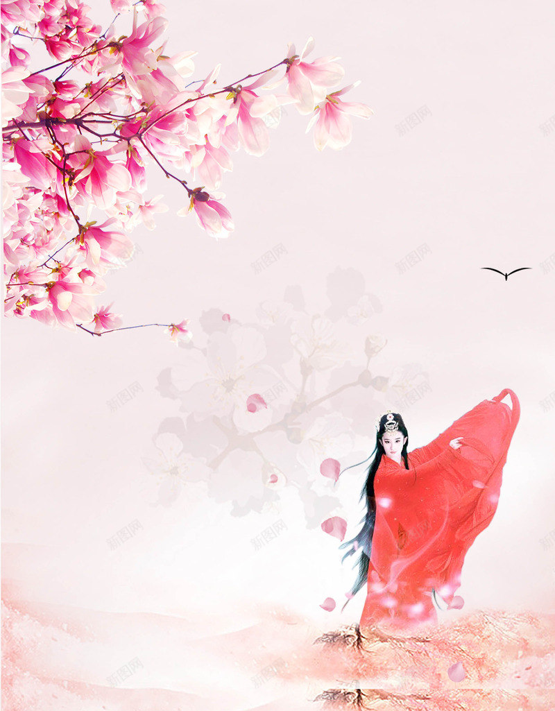 中国古风粉色桃花十里挑花宣传海报PSD模板PS源文jpg设计背景_88icon https://88icon.com 中国 古风 粉色 桃花 十里 挑花 宣传海报 PSD 模板 PS 源文