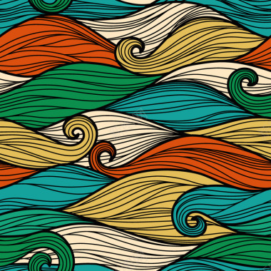 抽象多姿多彩的创意海浪矢量背景