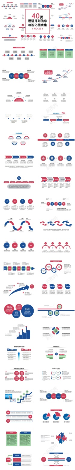展示信息图02240页递进并列信息可视化PPT图表