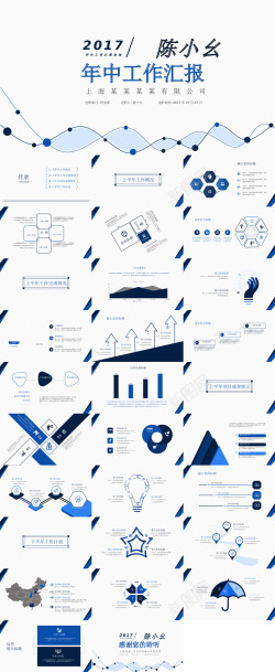 设计蓝色商务工作汇报总结PPT模板