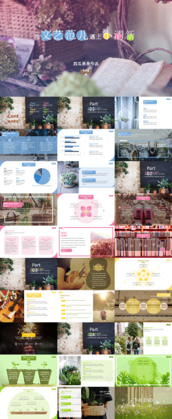 小炒类清新文艺汇报类PPT模板