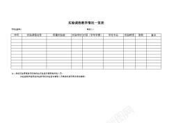 实验科学课程的实验教学开出情况一览表