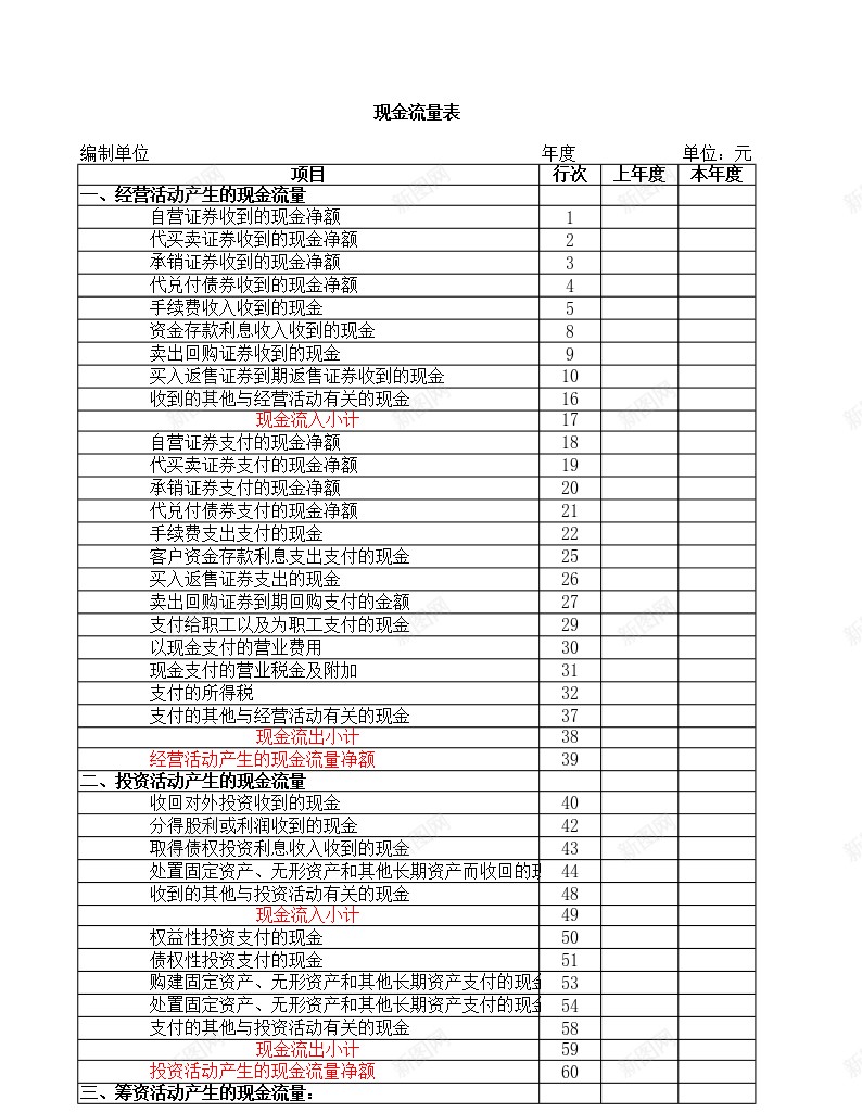 现金流量表3办公Excel_88icon https://88icon.com 流量表 现金 现金流 现金流量