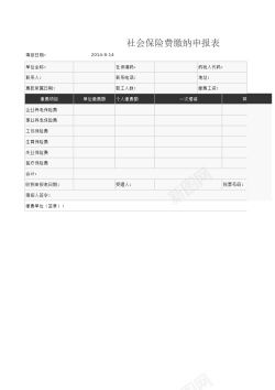 专利模板社会保险费缴纳申报表Excel图表模板