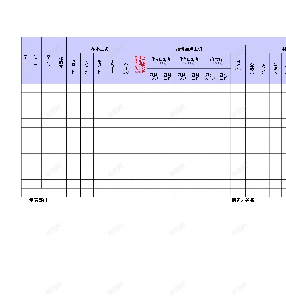 自动计算工资表办公Excel_88icon https://88icon.com 工资 自动 计算