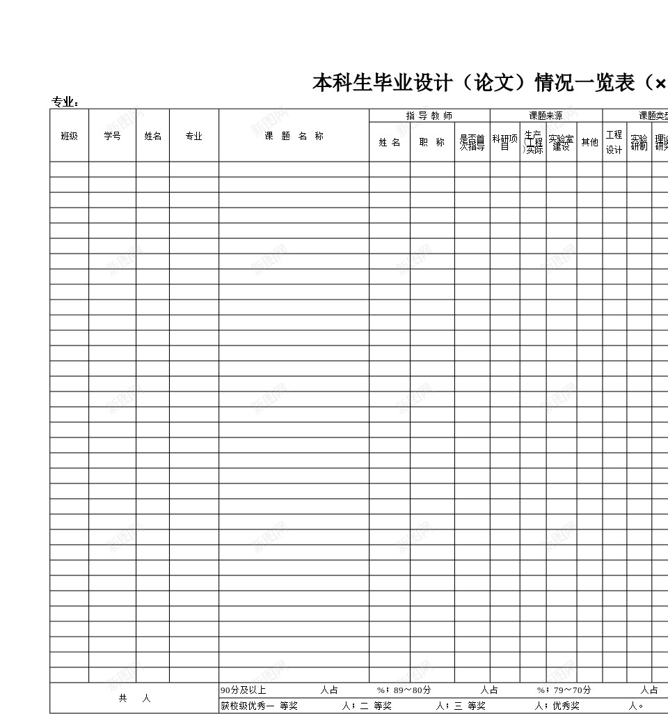 毕业表格办公Excel_88icon https://88icon.com 毕业设计 表格