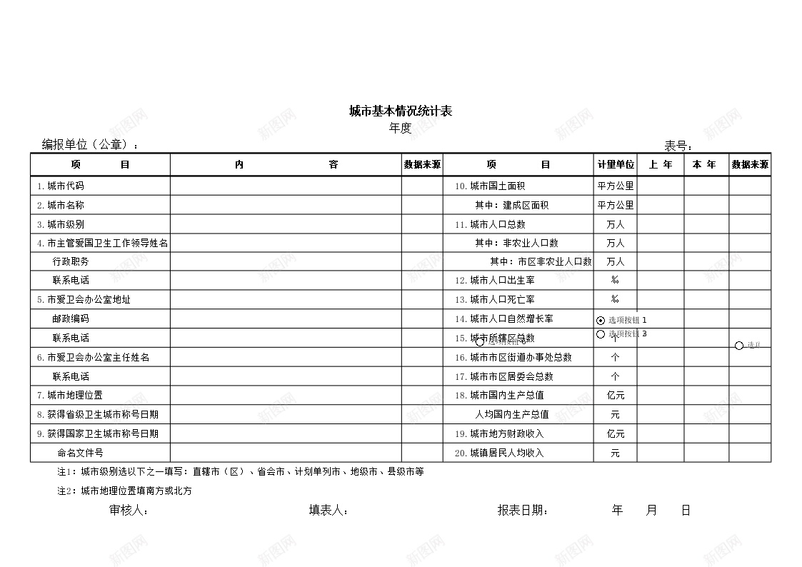 城市基本情况统计表办公Excel_88icon https://88icon.com 城市 基本情况 统计表