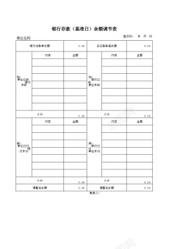 银行银行存款余额调节表