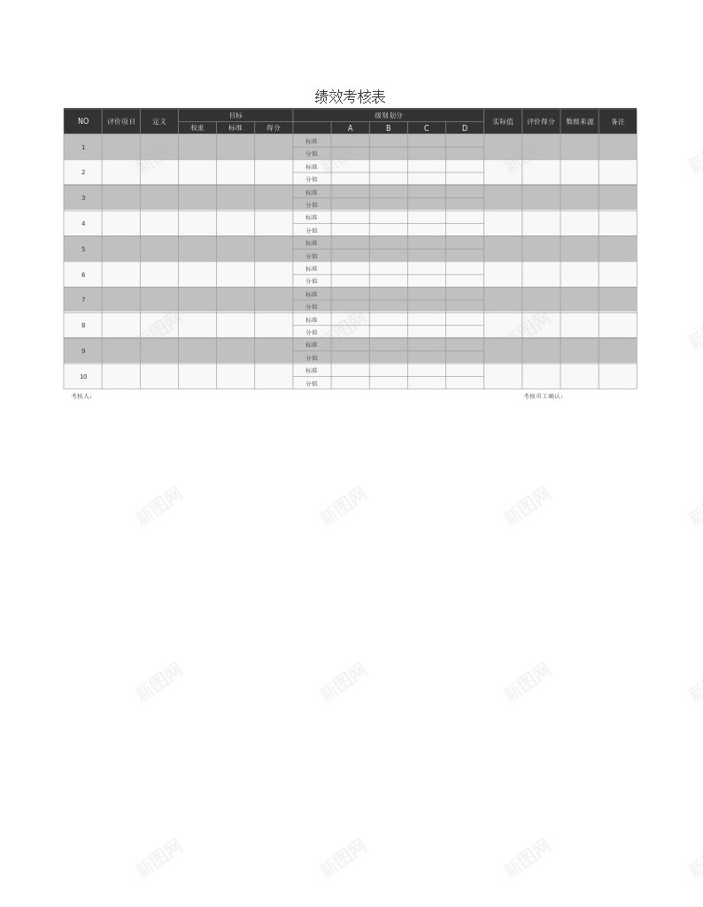 绩效考核表Excel图表模板办公Excel_88icon https://88icon.com 图表 模板 绩效 考核表