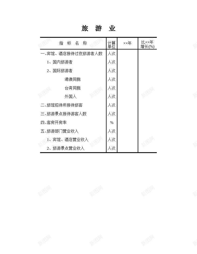 旅游业统计表办公Excel_88icon https://88icon.com 旅游业 统计表