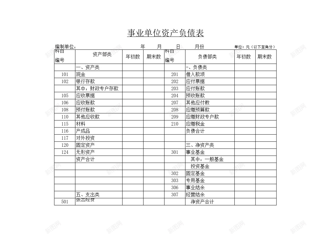 事业单位资产负债表办公Excel_88icon https://88icon.com 事业单位 资产负债表