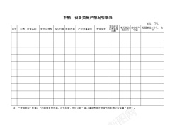 娱乐类车辆设备类资产情况明细表