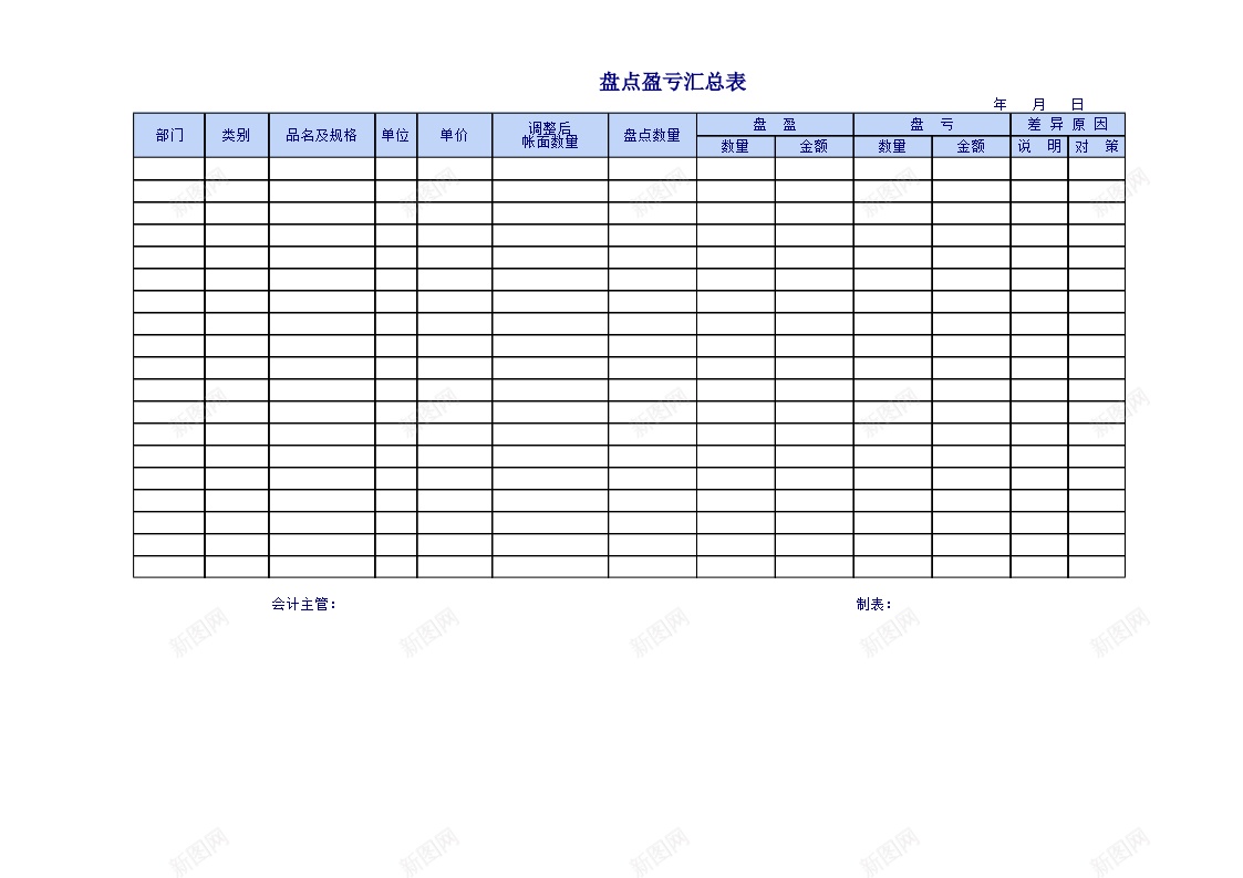 盘点盈亏汇总表Excel图表模板办公Excel_88icon https://88icon.com 图表 模板 汇总表 盈亏 盘点