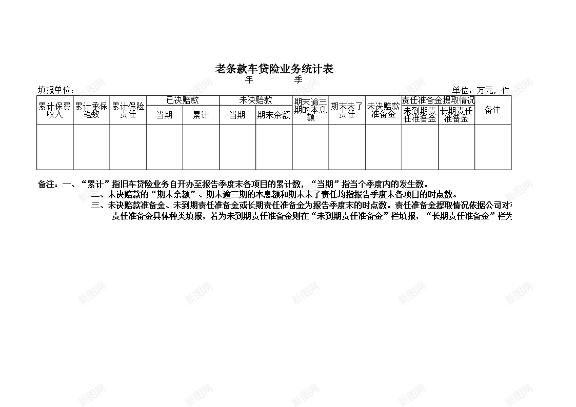 老条款车贷险业务统计表办公Excel_88icon https://88icon.com 业务 条款 统计表 车贷