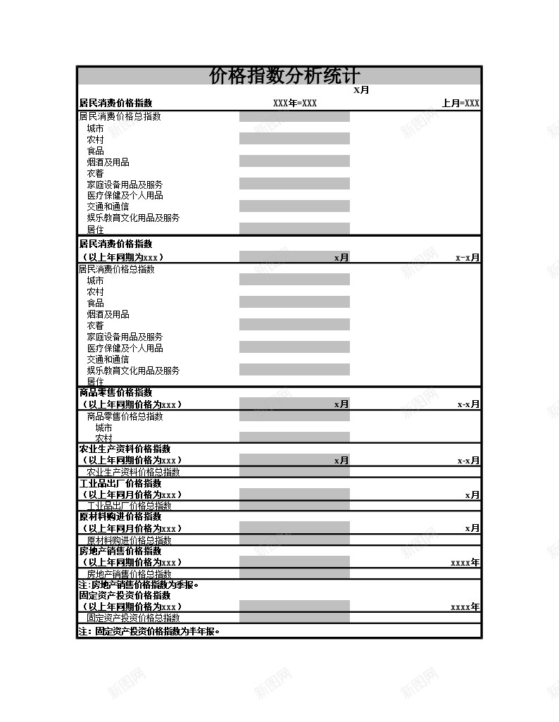 居民消费价格指数分析统计办公Excel_88icon https://88icon.com 价格指数 分析 居民 消费 统计