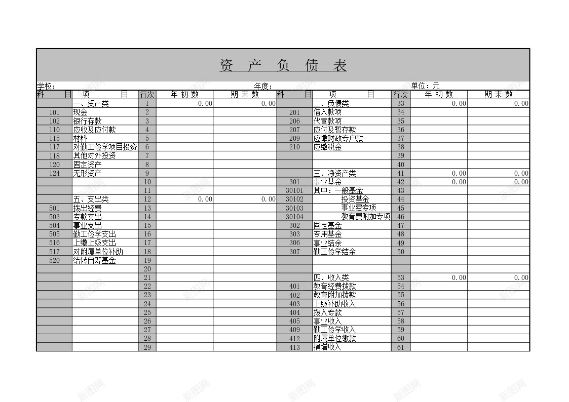 企业公司资产负债表办公Excel_88icon https://88icon.com 企业 公司 资产负债表