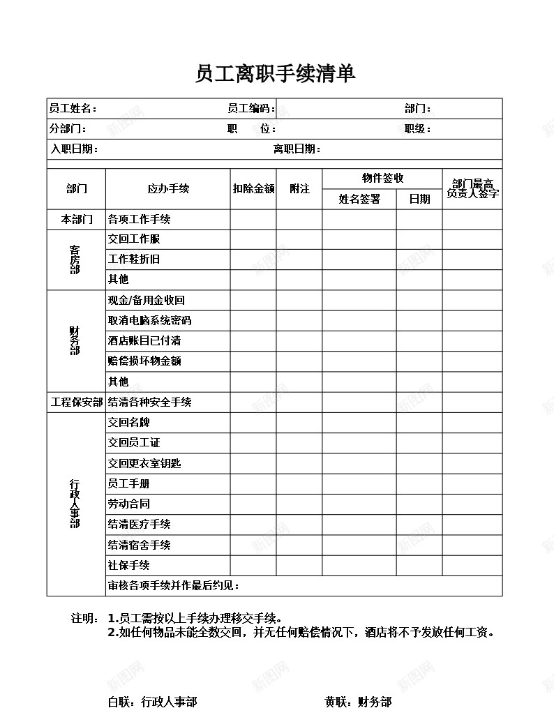 员工离职清单办公Excel_88icon https://88icon.com 员工 清单 离职