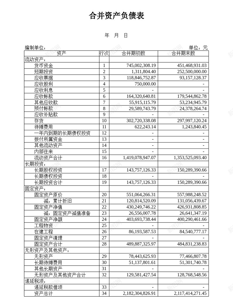 资产负债表4办公Excel_88icon https://88icon.com 资产负债表