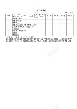 项目损益表