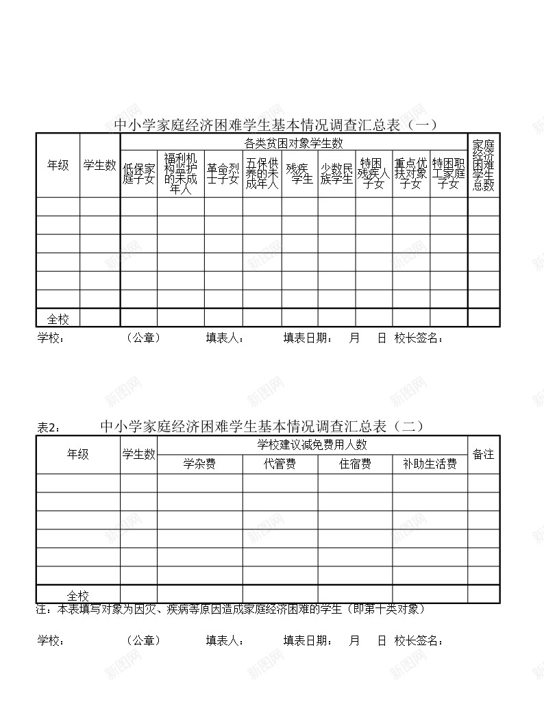 中小学家庭经济困难学生基本情况调查汇总表办公Excel_88icon https://88icon.com 中小学 困难 基本情况 学生 家庭 汇总表 经济 调查