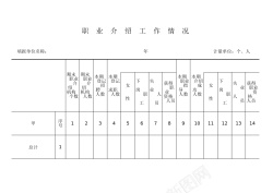 职业介绍工作情况表格