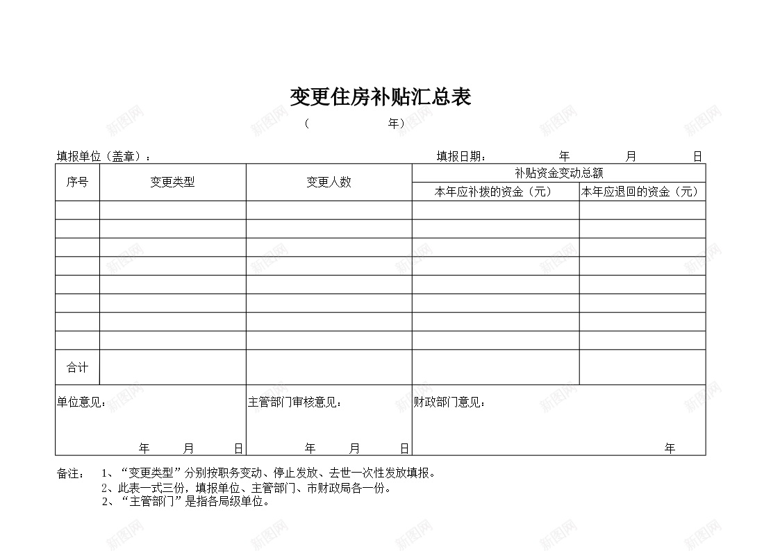 变更住房补贴汇总表Excel图表模板办公Excel_88icon https://88icon.com 住房 变更 图表 模板 汇总表 补贴