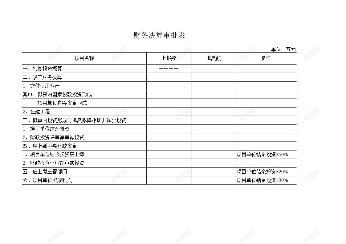 财务决算审批表办公Excel_88icon https://88icon.com 决算 审批表 财务