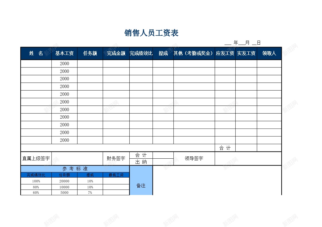 销量人员工资表办公Excel_88icon https://88icon.com 人员 工资 销量